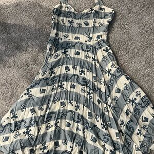 Vintage Blue and White Patterned Dress